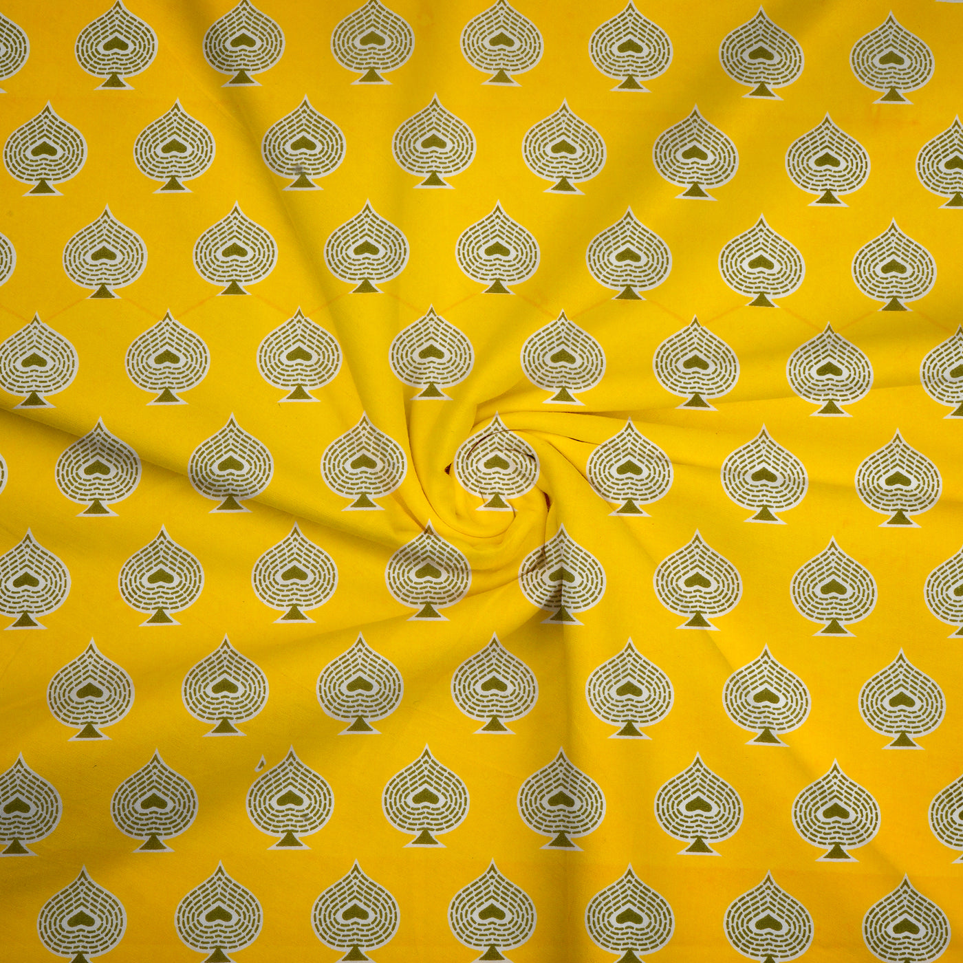 Yellow Floral Pure Cotton Printed Unstitched Fabric