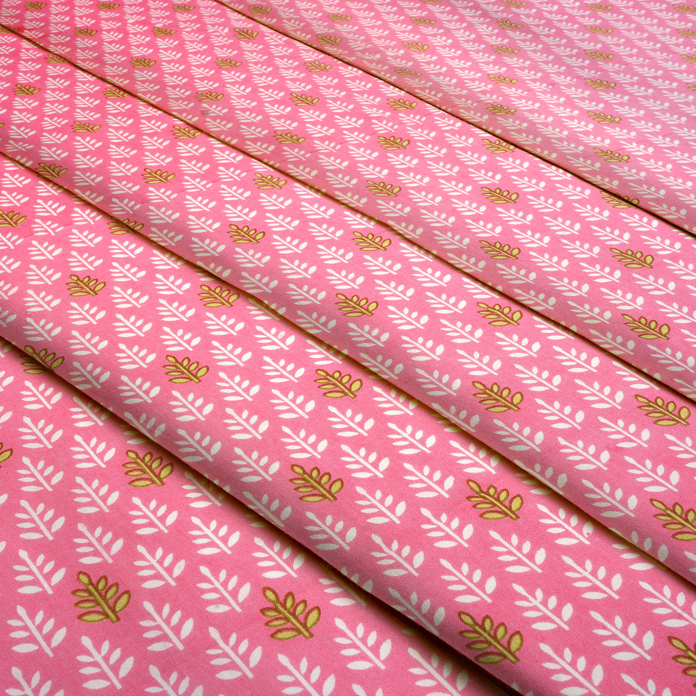 Light Pink Floral Pure Cotton Printed Unstitched Fabric