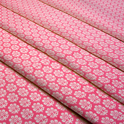 Light Pink Floral Pure Cotton Printed Unstitched Fabric