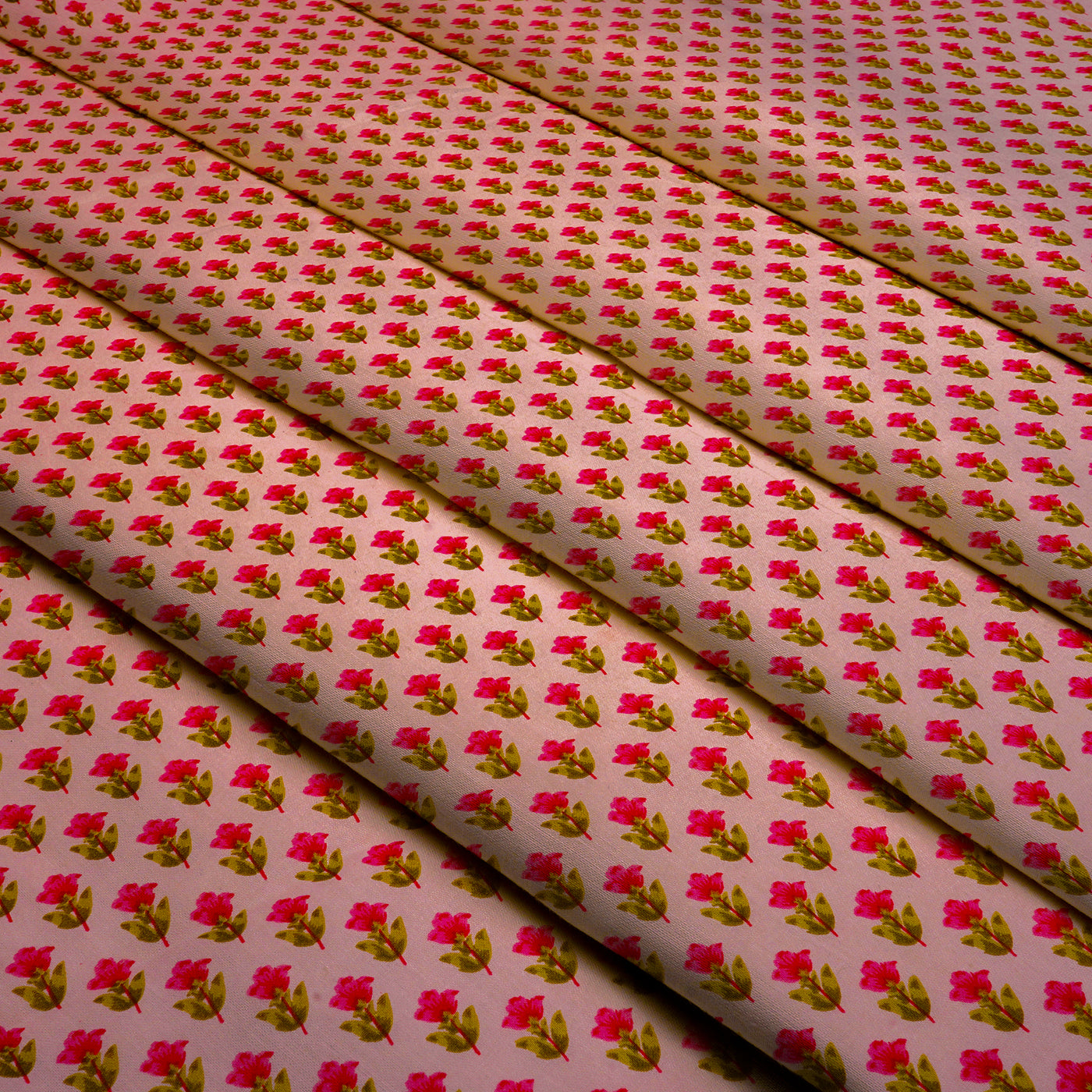 Soft Pink Floral Dyed and Printed Pure Cotton Unstitched Fabric