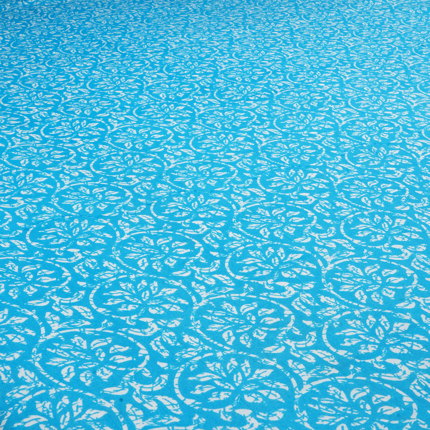 Sky Blue Traditional Pure Cotton Printed Unstitched Fabric