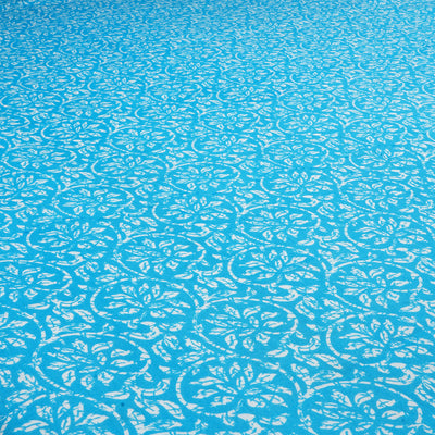 Sky Blue Traditional Pure Cotton Printed Unstitched Fabric