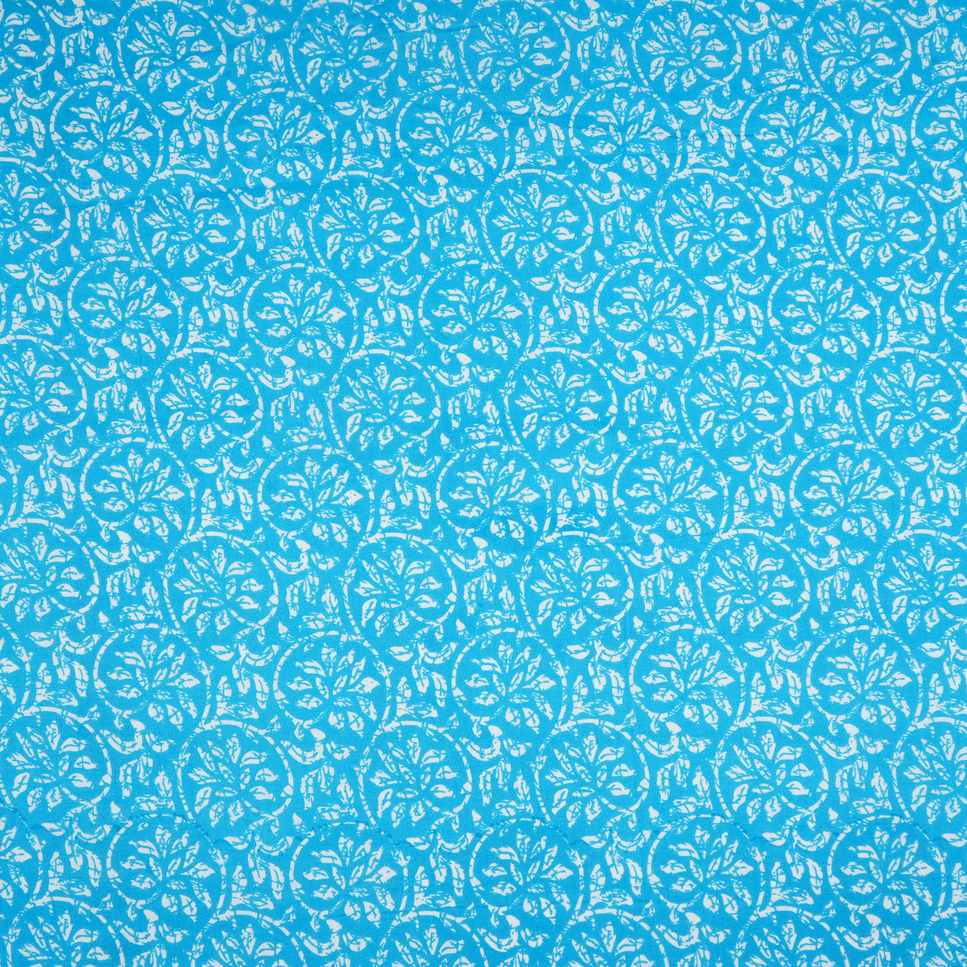 Sky Blue Traditional Pure Cotton Printed Unstitched Fabric