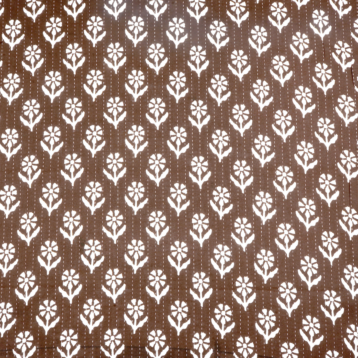 Brown Floral Pure Cotton Printed Unstitched Fabric