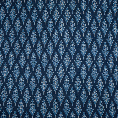 Navy Blue Motifs Pure Cotton Printed Unstitched Fabric