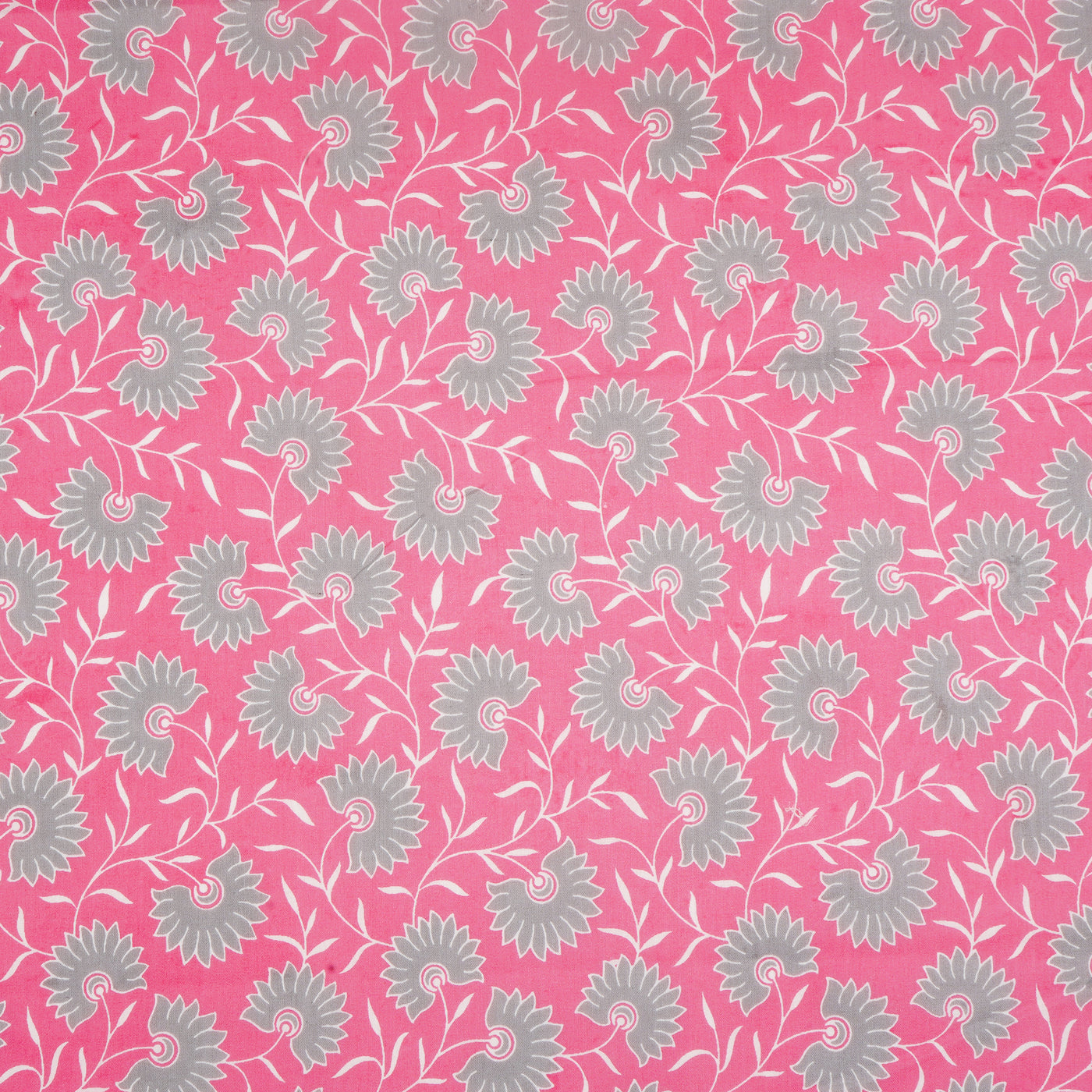 Light Pink Floral Pure Cotton Printed Unstitched Fabric