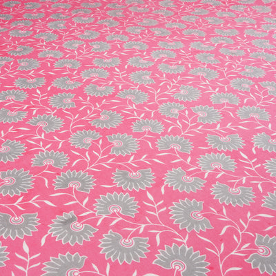 Light Pink Floral Pure Cotton Printed Unstitched Fabric