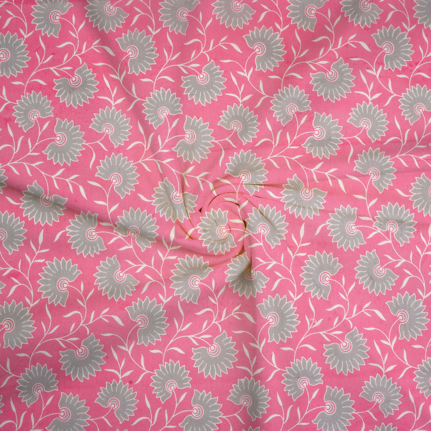 Light Pink Floral Pure Cotton Printed Unstitched Fabric