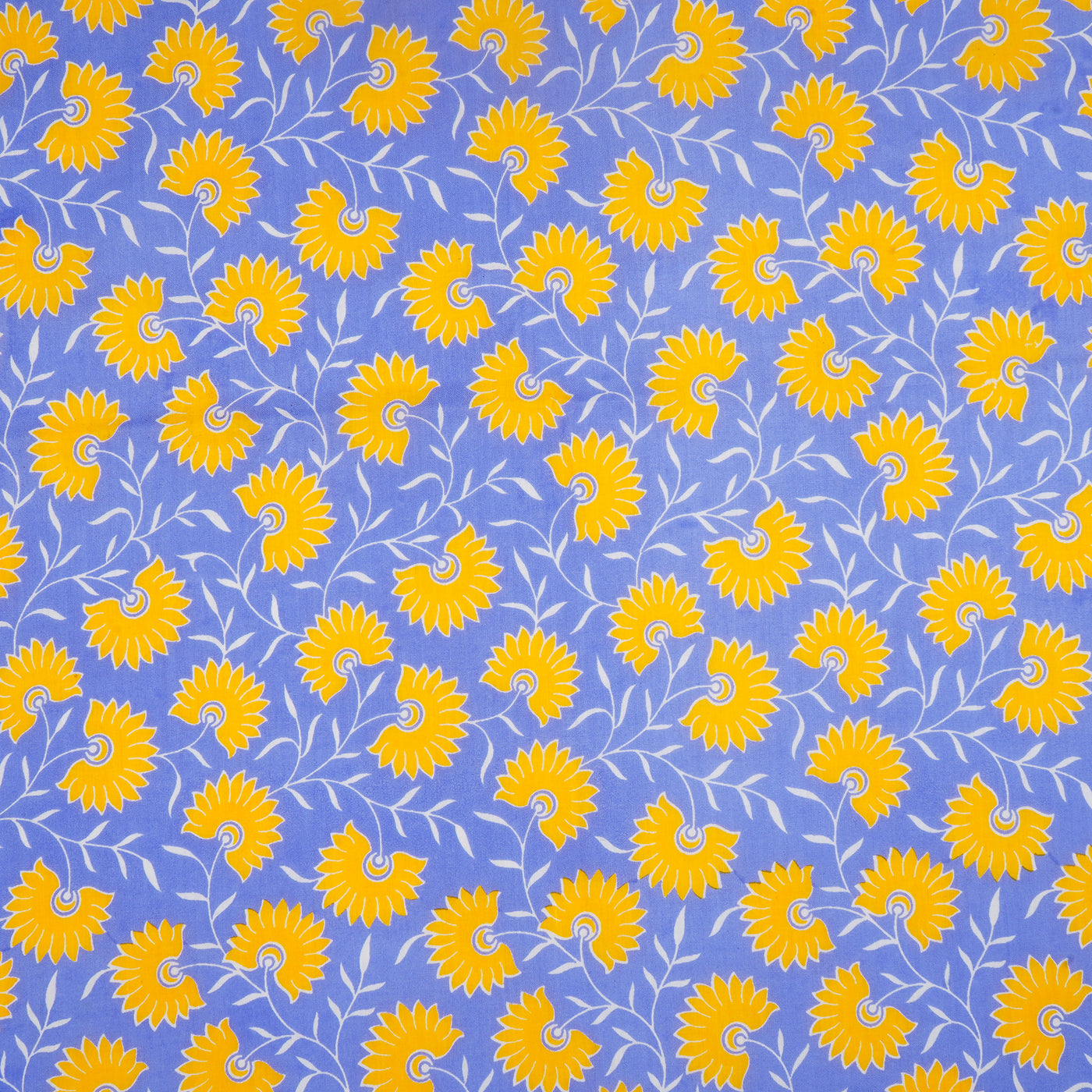 Light Purple & Yellow Motifs Pure Cotton Printed Unstitched Fabric