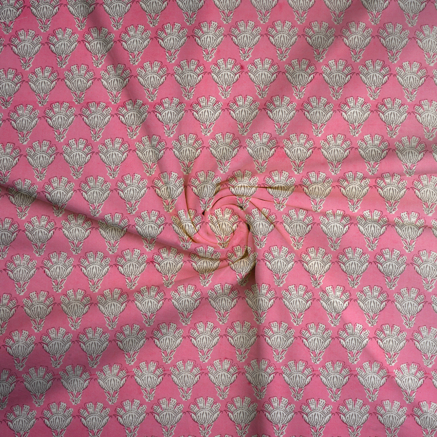 Pink Motifs Pure Cotton Printed Unstitched Fabric