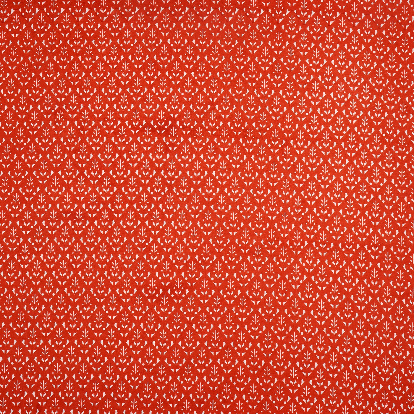 Orange Floral Pure Cotton Printed Unstitched Fabric