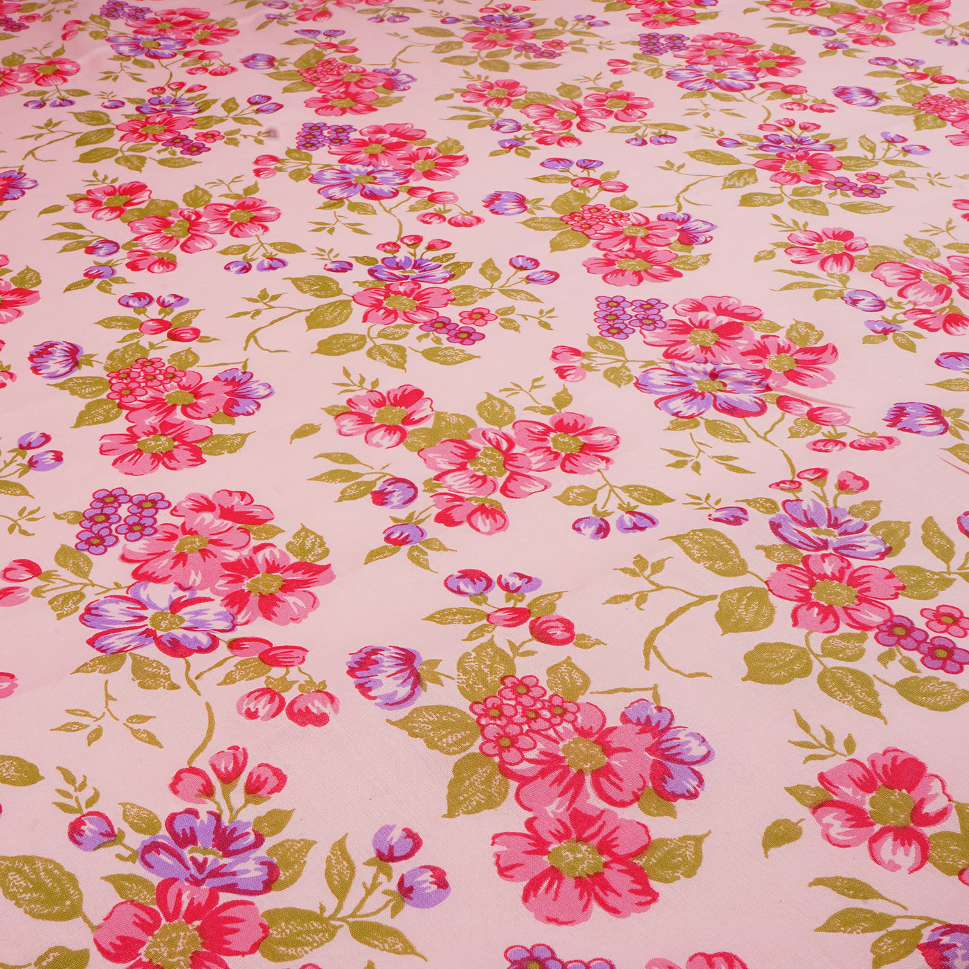 Multicolor Floral Dyed and Printed Pure Cotton Unstitched Fabric