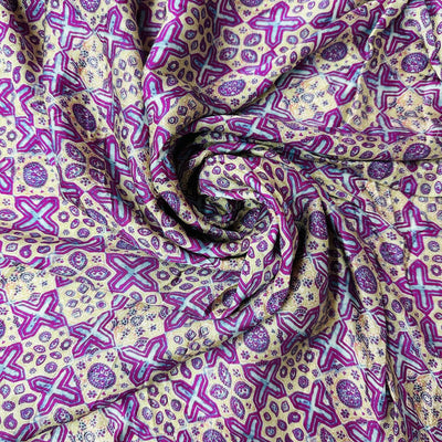 Multicolor Traditional Printed Modal Satin Fabric