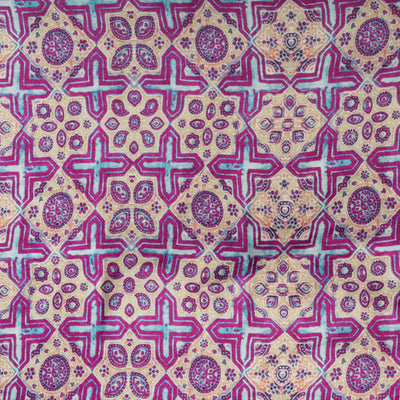 Multicolor Traditional Printed Modal Satin Fabric