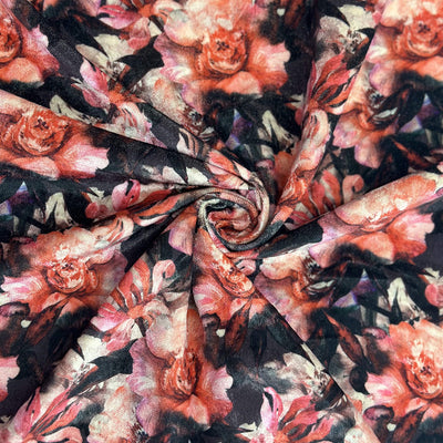 Multicolor Floral Velvet Printed Fabric