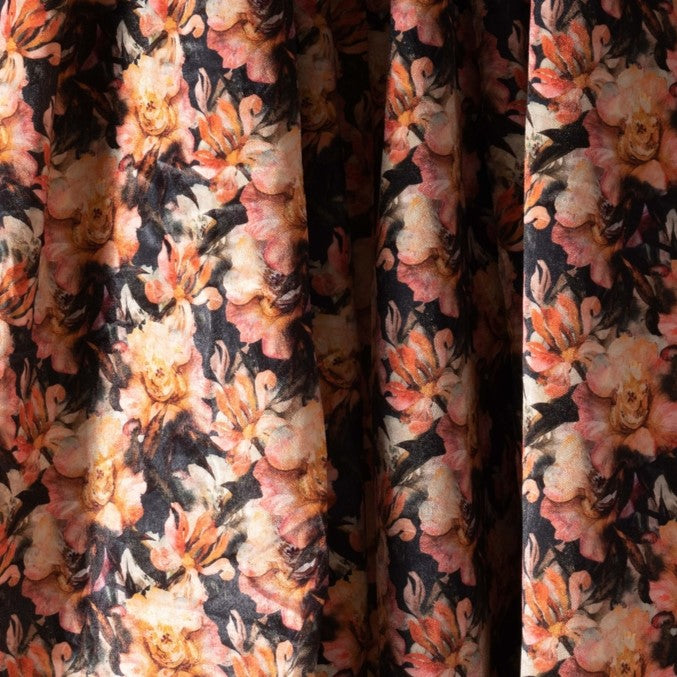 Multicolor Floral Velvet Printed Fabric