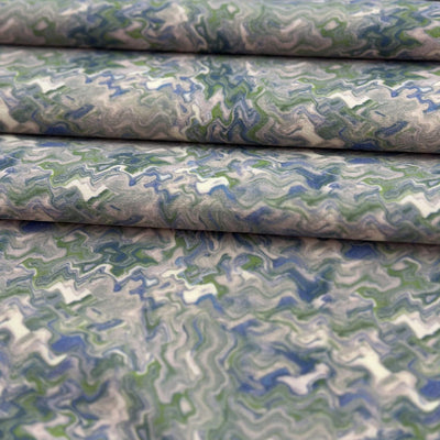 Multicolor Abstract Printed Marble Finish Velvet Fabric