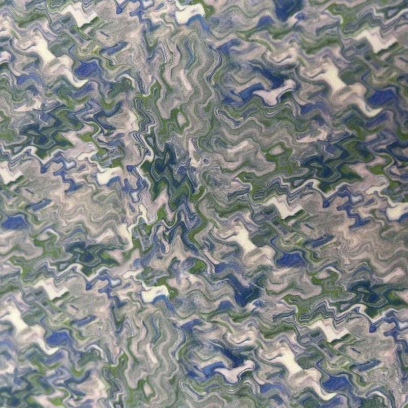 Multicolor Abstract Printed Marble Finish Velvet Fabric