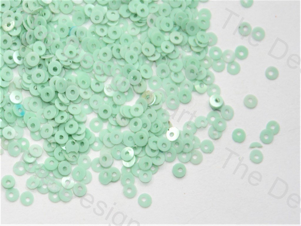 Light Mint Green Round Centre Hole Sequins (438450585634)