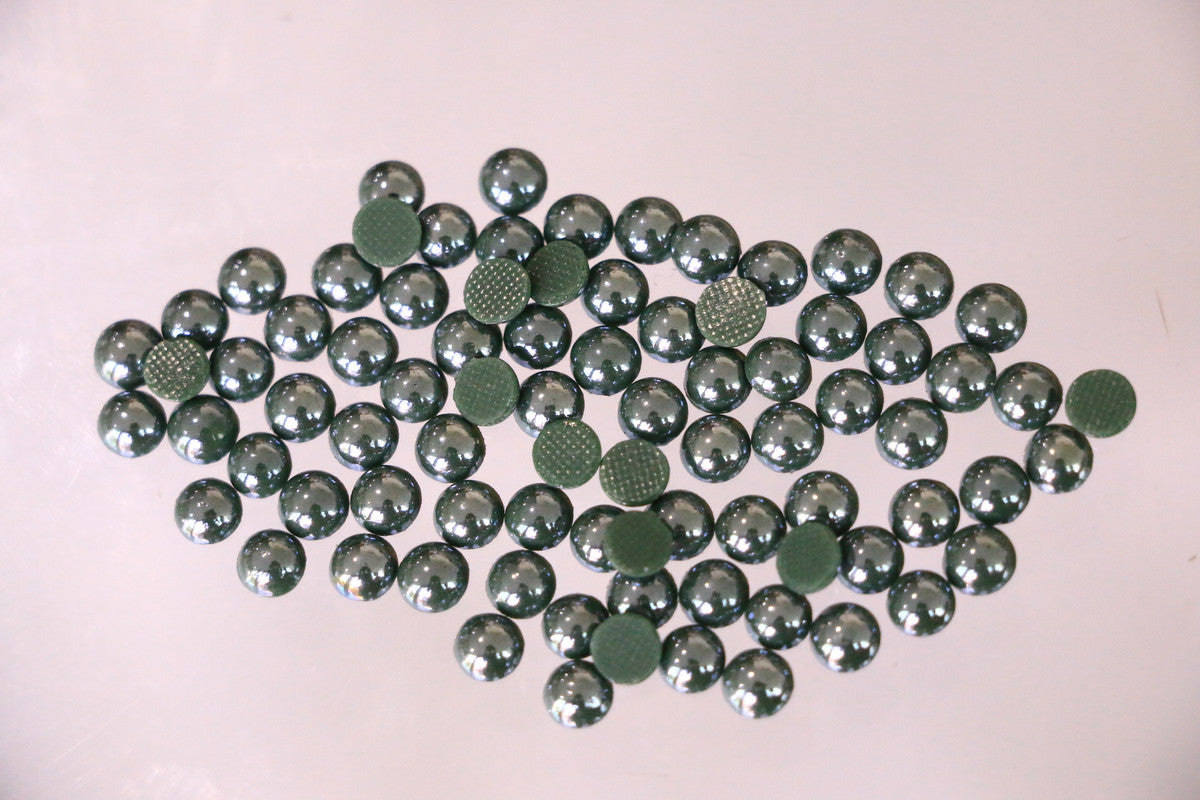 Emerald Green Pearl Hotfix Rhinestones