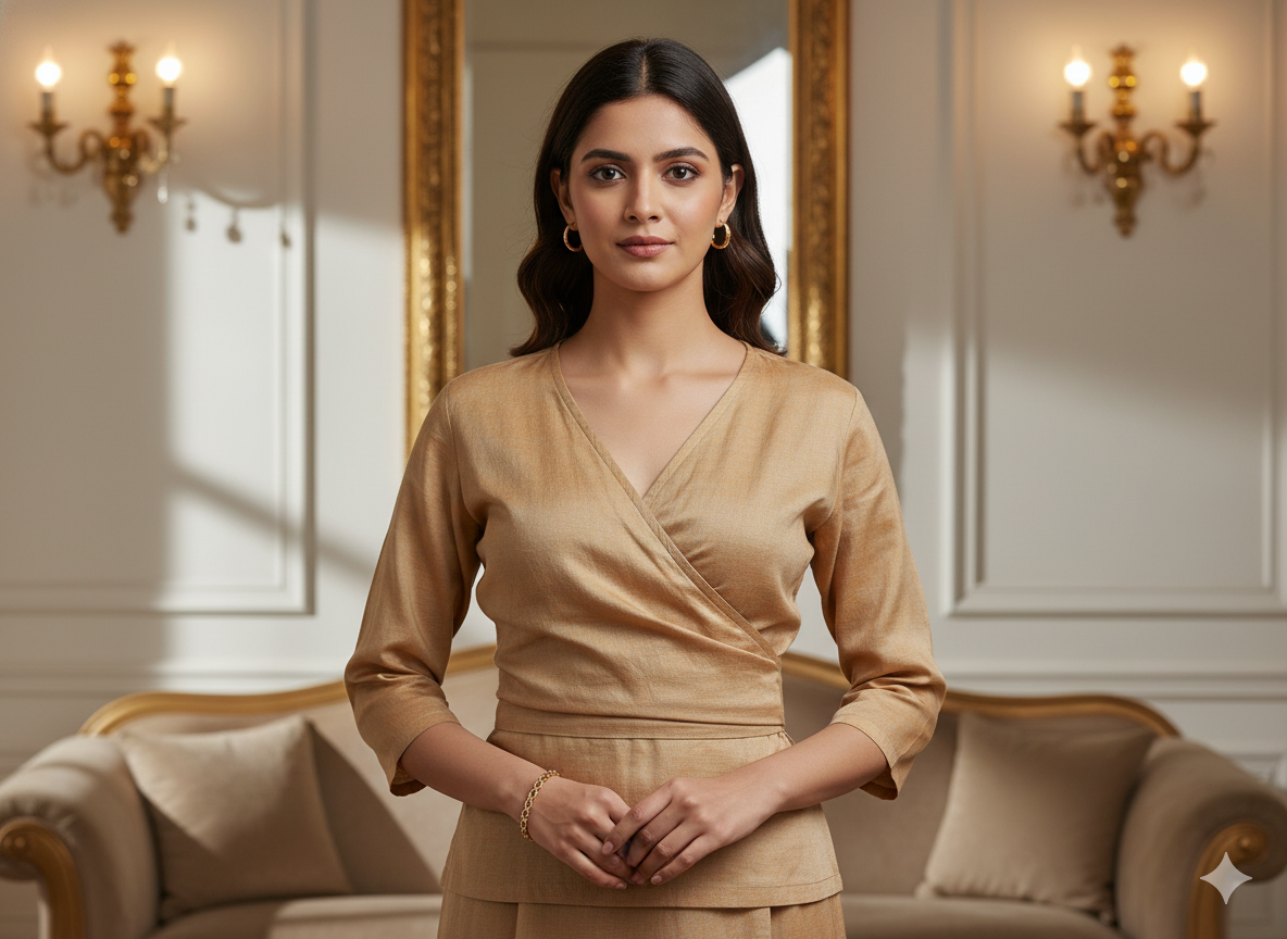 सुनहरा भूरा सादा शुद्ध विस्कोस गाजी रेशम कपड़ा