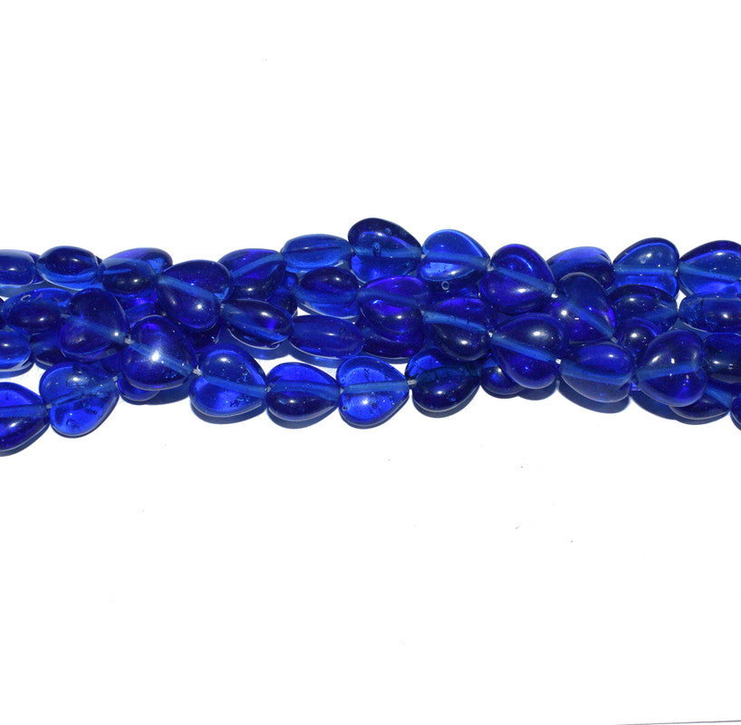 Blue Heart Handmade Glass Beads