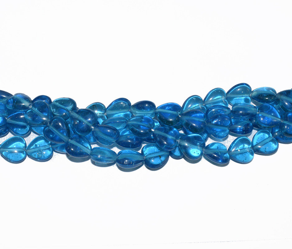 Sky Blue Heart Handmade Glass Beads