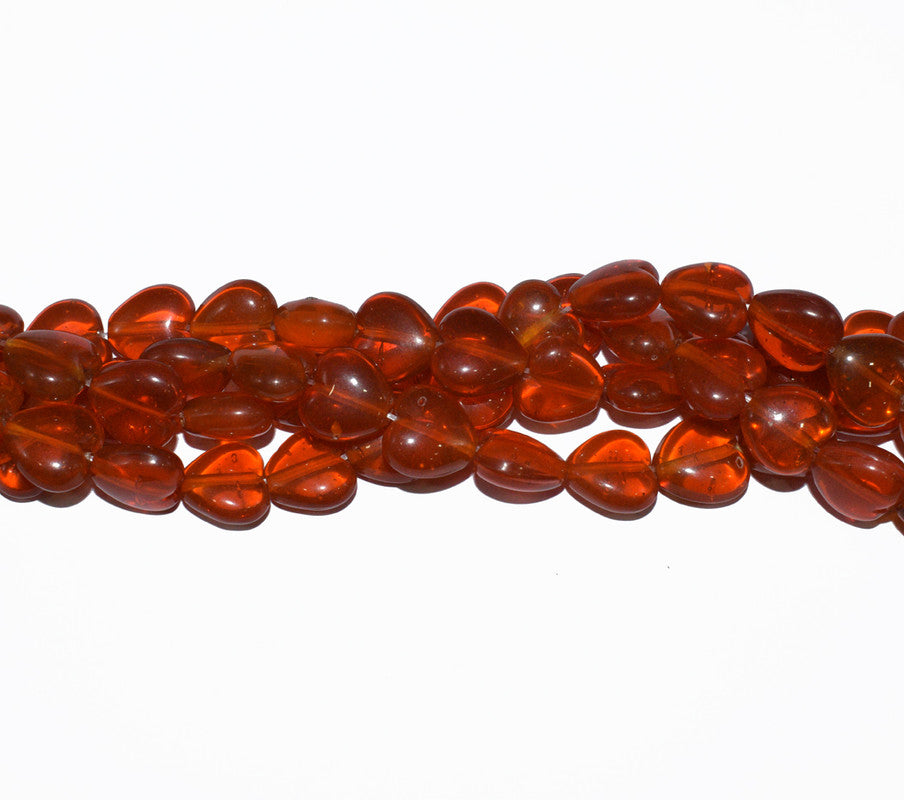 Orange Heart Handmade Glass Beads