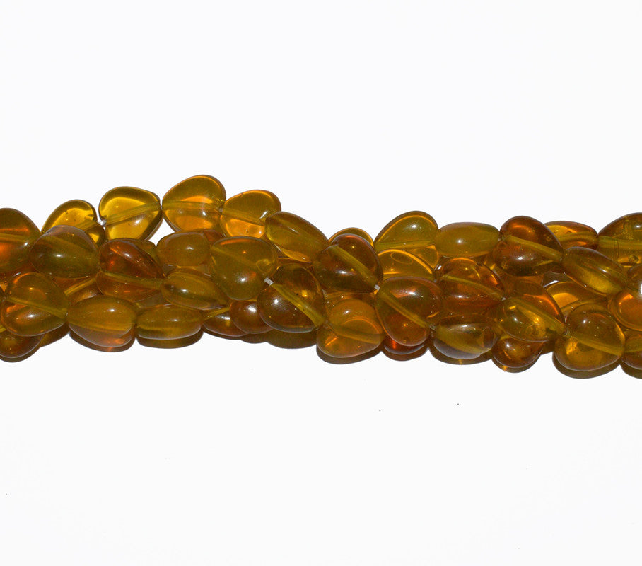 Mustard Heart Handmade Glass Beads