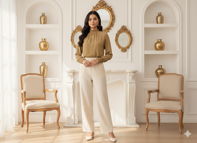 कैमल बेज प्लेन 60 ग्राम जॉर्जेट फ़ैब्रिक