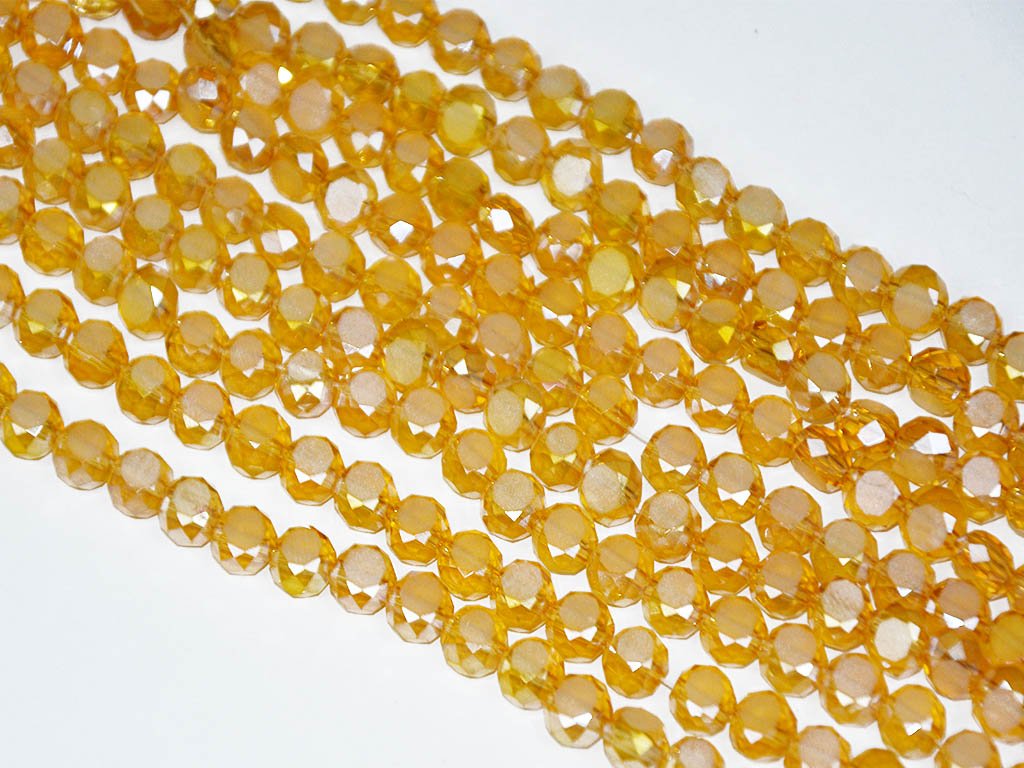 Golden Shadow Flat Faceted Crystal Beads (Wholesale)