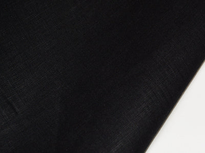 Precut of Jet Black Pure Linen Fabric - 60 Lea