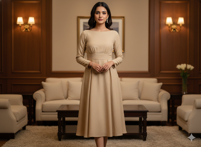 डेजर्ट ब्राउन प्लेन 60 ग्राम जॉर्जेट फ़ैब्रिक