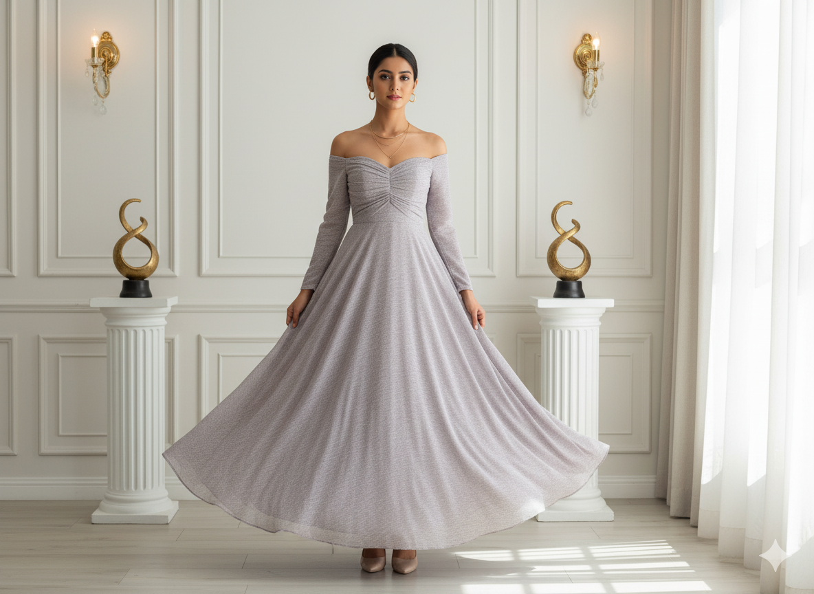 बेबी ब्लू प्लेन 60 ग्राम जॉर्जेट फ़ैब्रिक