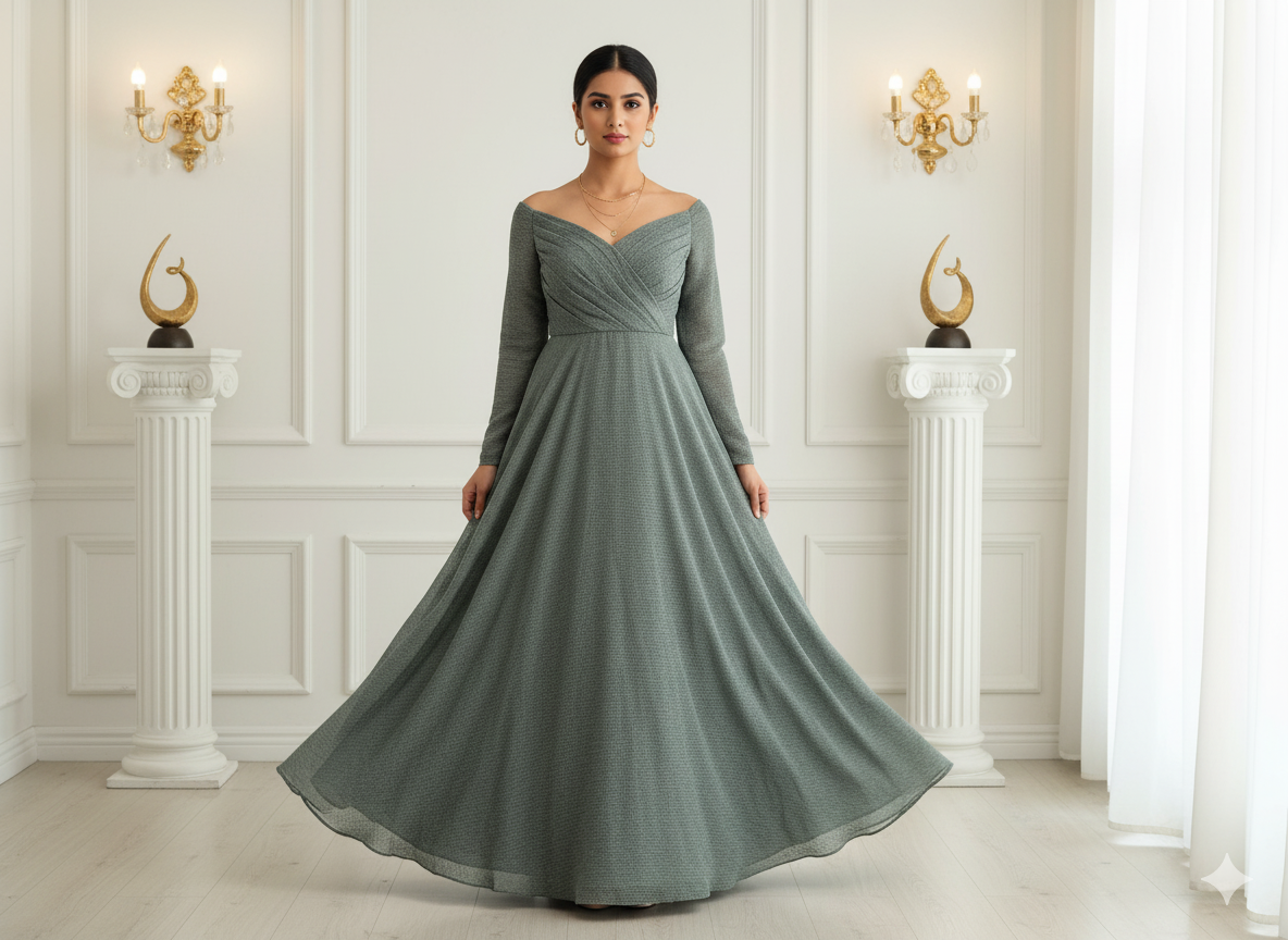 हल्का समुद्री शैवाल हरा सादा 60 ग्राम जॉर्जेट कपड़ा