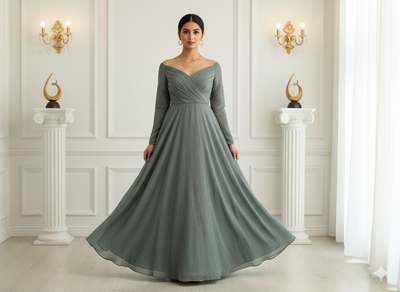 हल्का समुद्री शैवाल हरा सादा 60 ग्राम जॉर्जेट कपड़ा