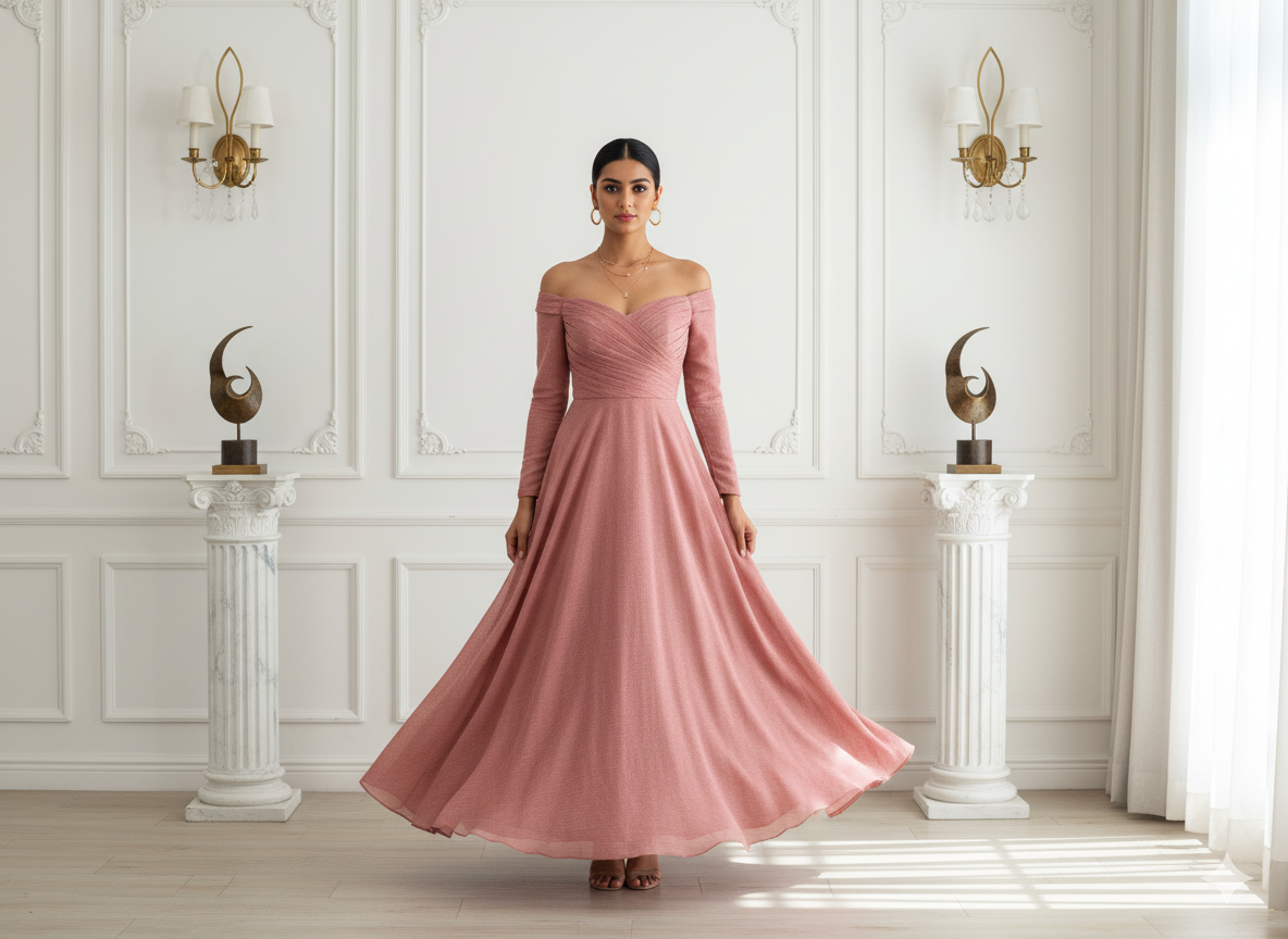 ग्रेपफ्रूट गुलाबी सादा 60 ग्राम जॉर्जेट कपड़ा