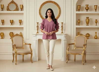 रूज पिंक प्लेन 60 ग्राम जॉर्जेट फ़ैब्रिक