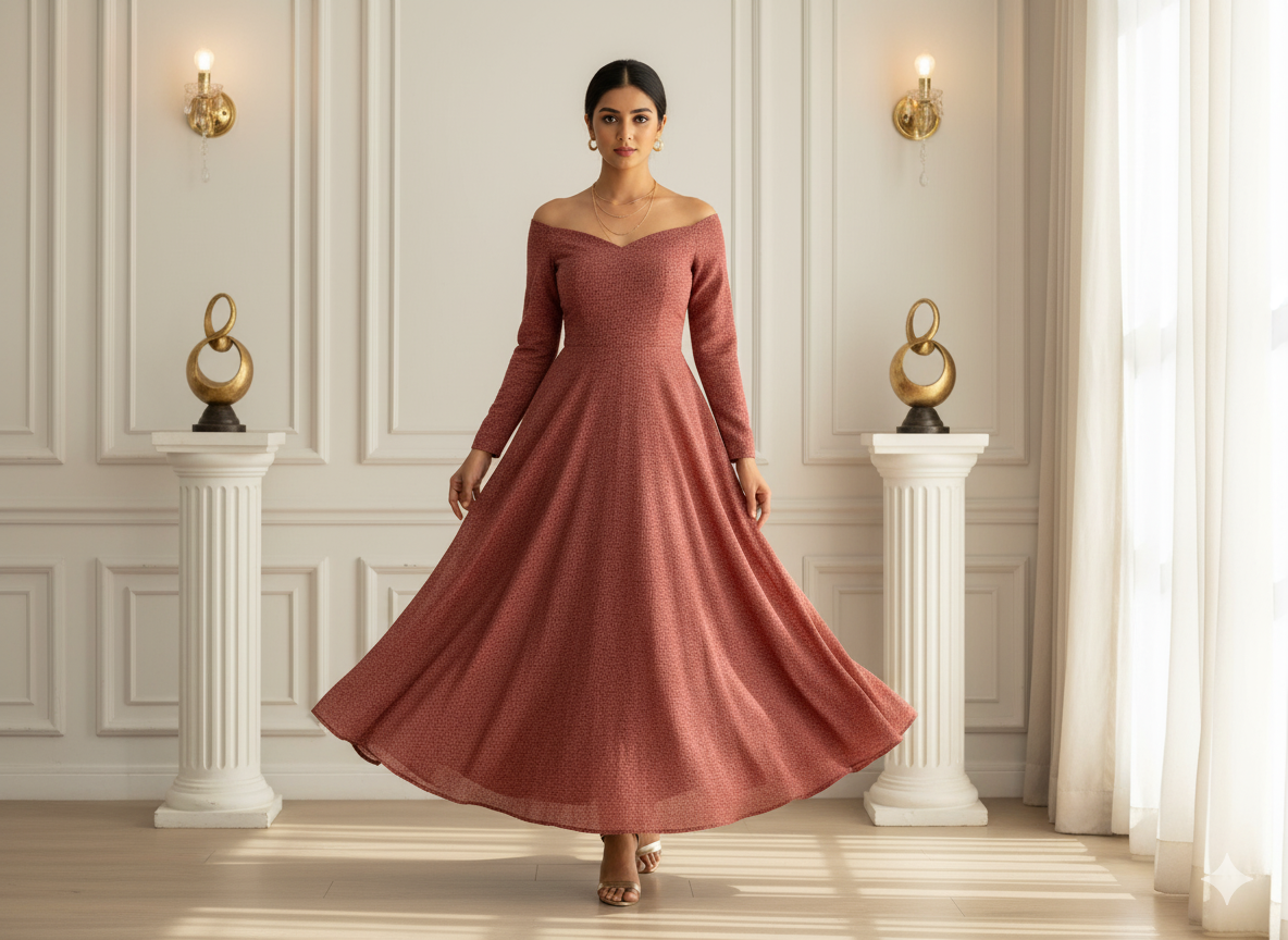 रोज़वुड प्लेन 60 ग्राम जॉर्जेट फ़ैब्रिक