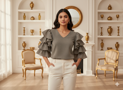 हल्का ग्रे सादा 60 ग्राम जॉर्जेट कपड़ा