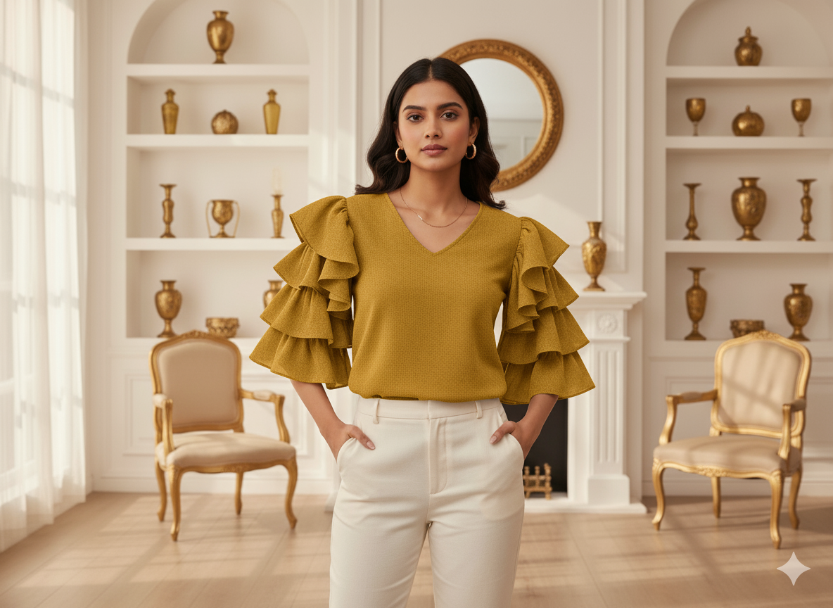 चमकीला पीला सादा 60 ग्राम जॉर्जेट कपड़ा