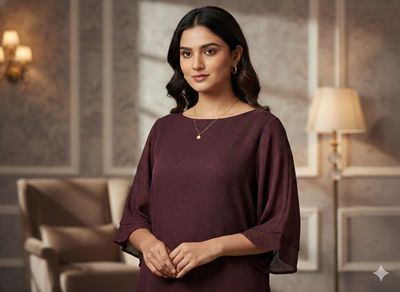 वाइन रेड प्लेन 60 ग्राम जॉर्जेट फ़ैब्रिक