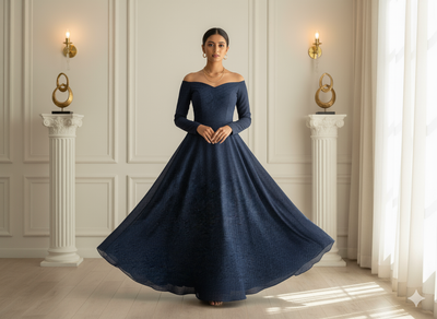 नीलम नीला सादा 60 ग्राम जॉर्जेट कपड़ा