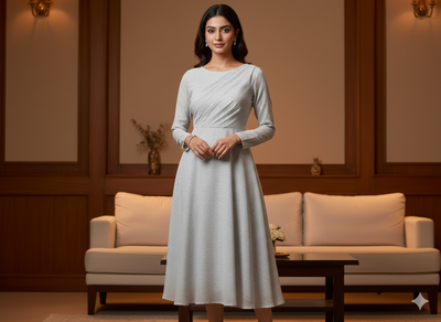 स्नो व्हाइट प्लेन 60 ग्राम जॉर्जेट फ़ैब्रिक