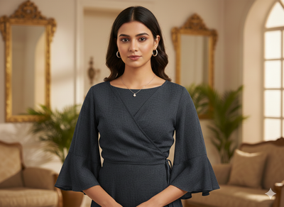 ग्रे प्लेन 60 ग्राम जॉर्जेट फ़ैब्रिक