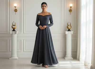 ग्रे प्लेन 60 ग्राम जॉर्जेट फ़ैब्रिक