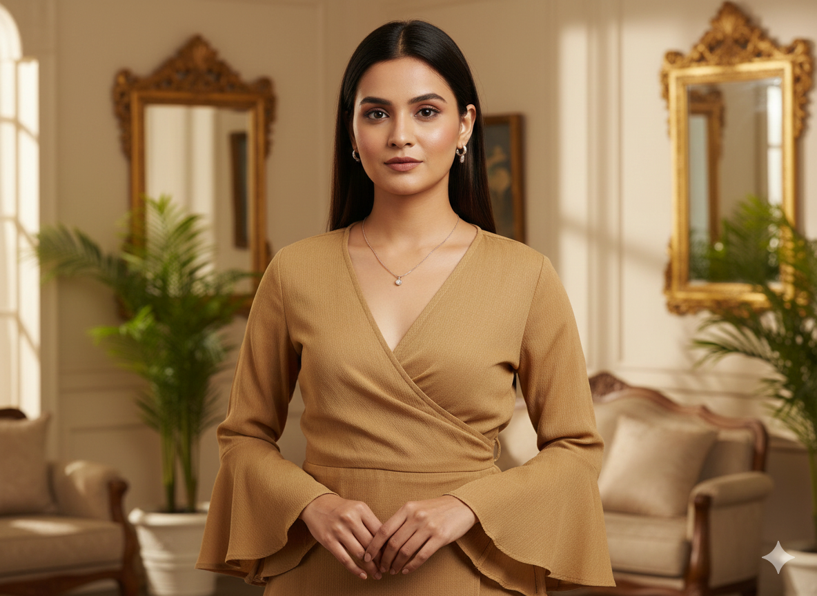 बेज सादा 60 ग्राम जॉर्जेट कपड़ा