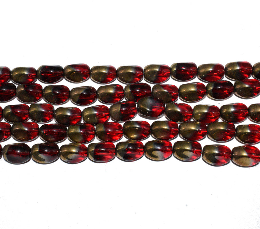 Brown & Red Designer Glass Beads