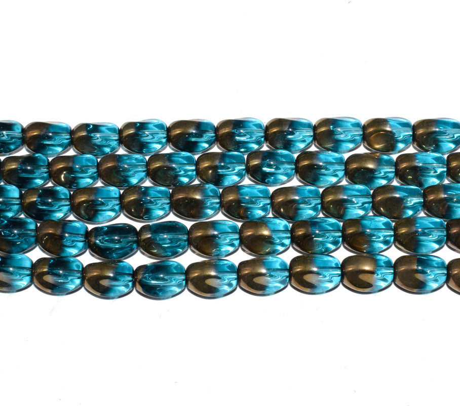 Brown & Blue Designer Glass Beads