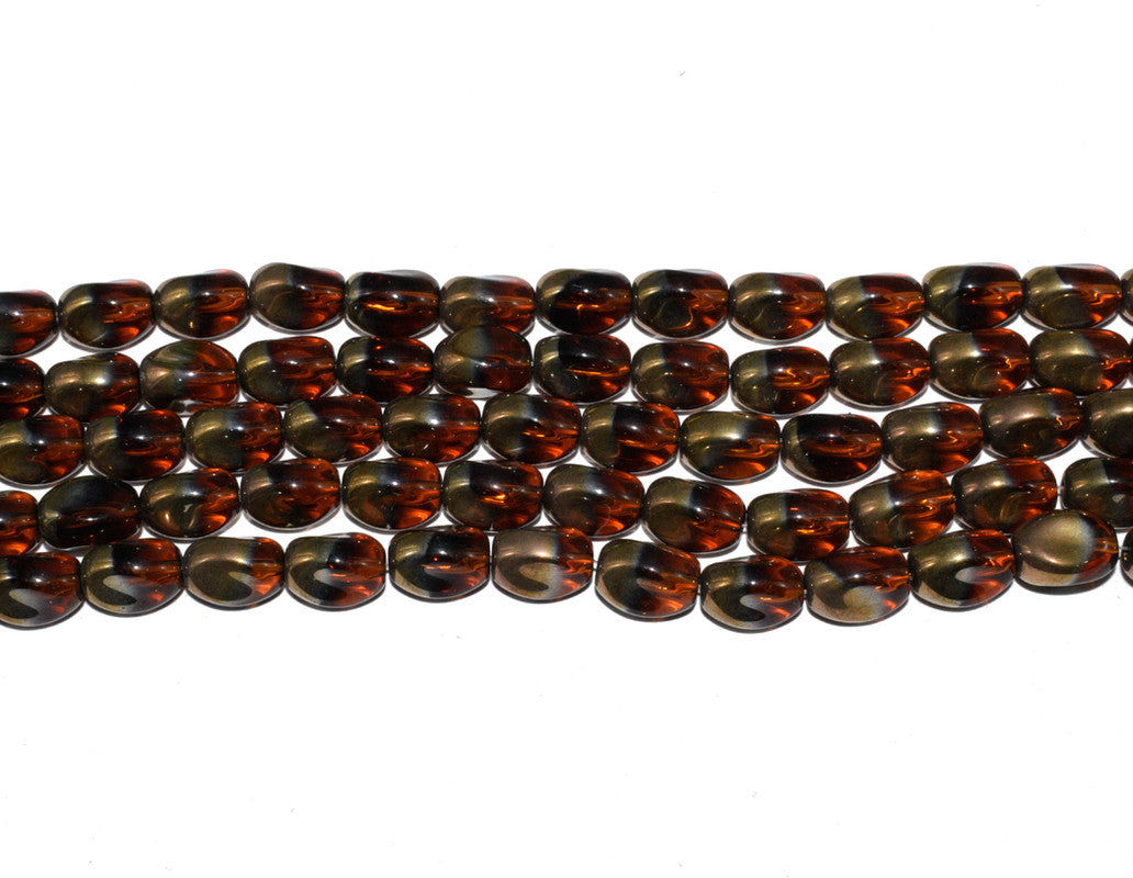 Brown & Red Designer Glass Beads